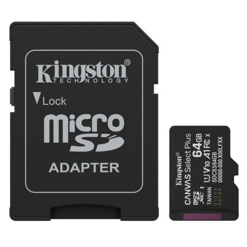 Kingston 64GB Canvas Select Plus MicroSDXC Card - 100MB/s A1 UHS-I Kingston 64GB Canvas Select Plus MicroSDXC Card - 100MB/s A1 UHS-I